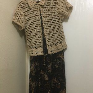 Cotton dress with button up sweatr.